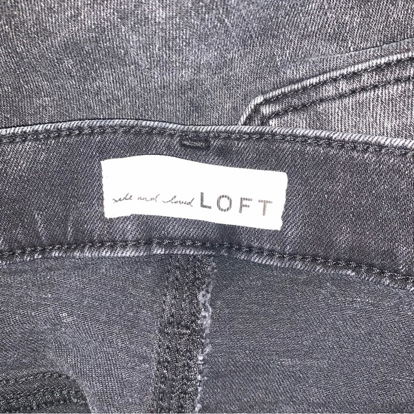 LOFT Ann Taylor Black Jeans Women’s 29 8 High Waist Stone Wash Skinny Dark Denim - Picture 8 of 10